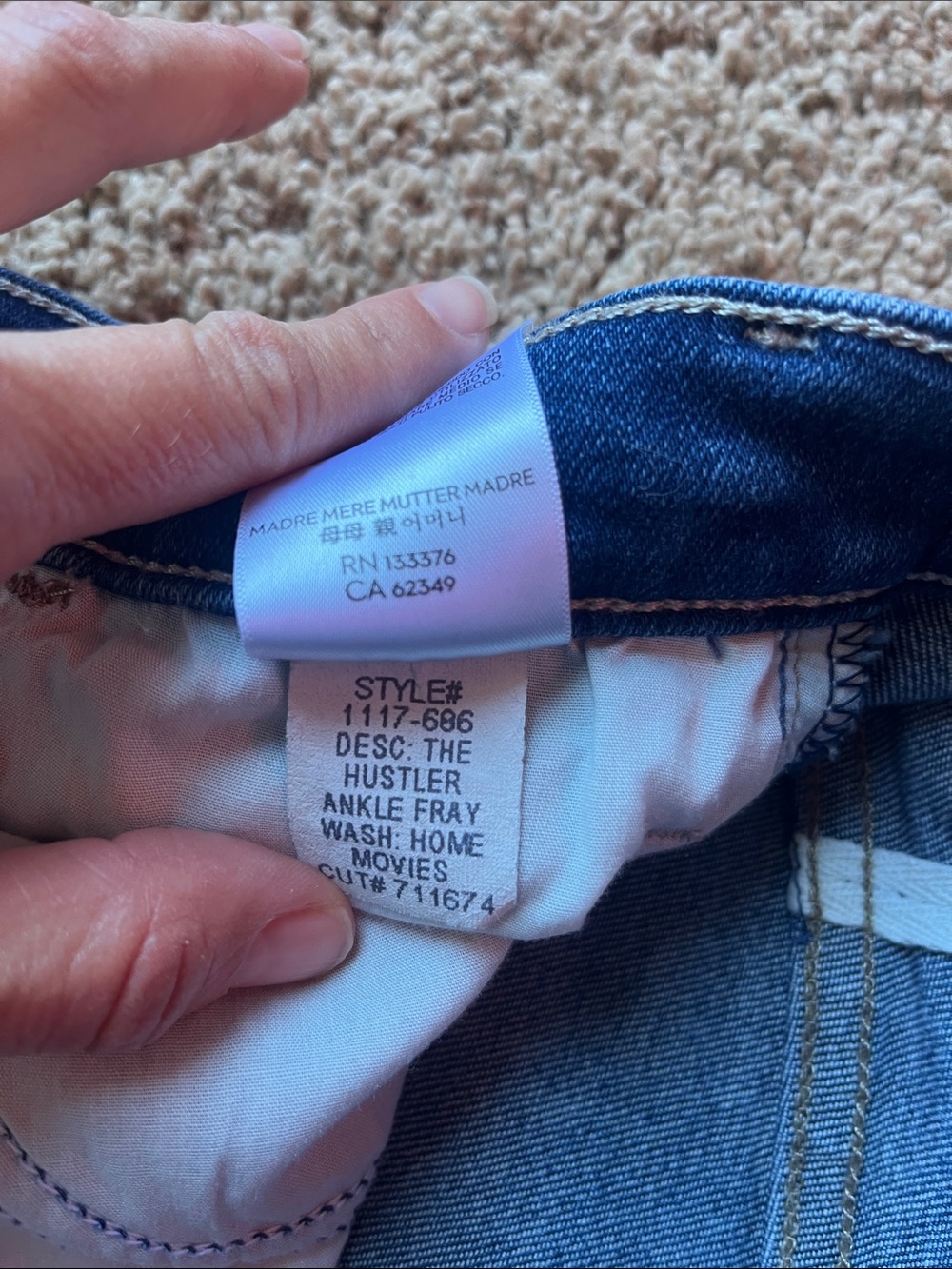 MOTHER The Hustler Ankle FrayMedium Blue Straight-Leg Jeans Size 27 - Picture 15 of 16